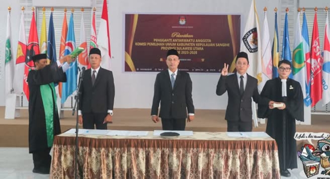 Pelantikan 3 Komisioner KPU Sangihe
