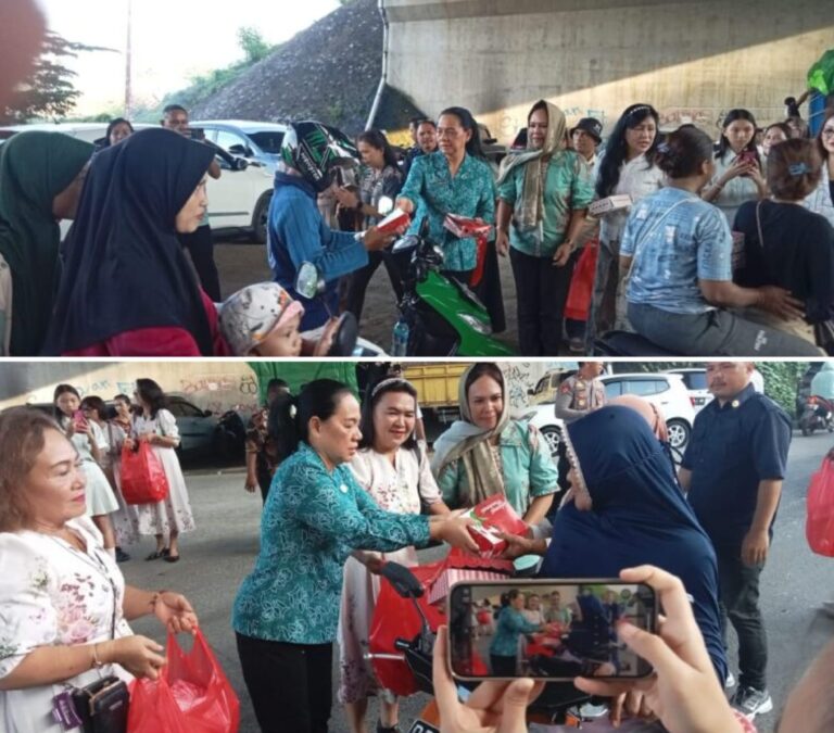 Terus Pererat Kebersamaan di Bulan Ramadhan, Ketua TP-PKK Bitung Tak Pernah Lelah Berbagi Takjil Gratis