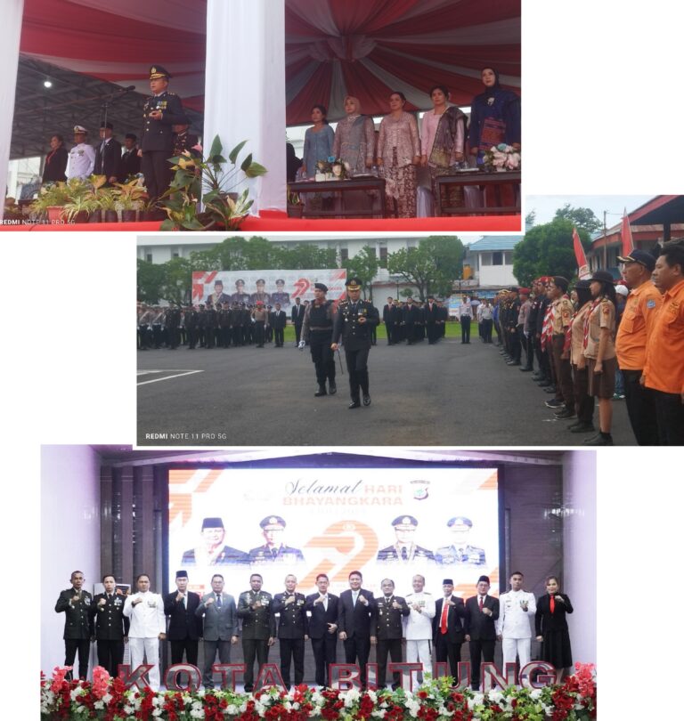 Peringati Hut Bayangkara ke 79, Polres Bitung Gelar Upacara di Lapangan Kantor Walikota Bitung