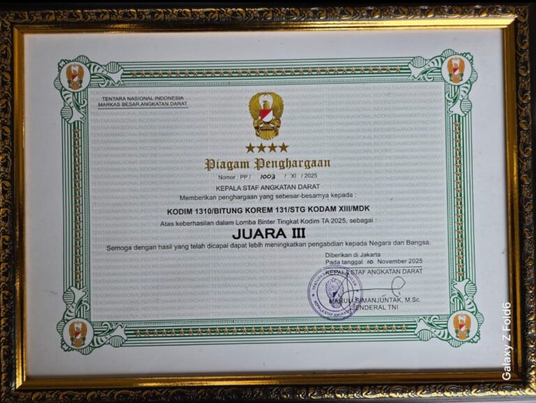 Letkol Czi Hanif Tupen Tinggalkan Prestasi Gemilang di Penghujung Jabatan Sebagai Dandim 1310/Bitung