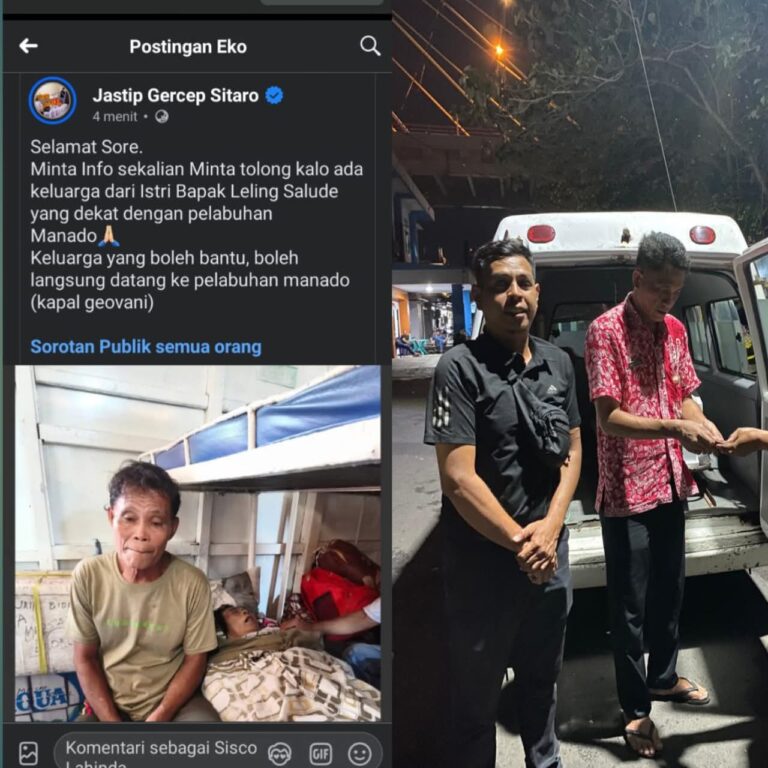Keluarga Tumbio-Kalangit Bantu Pemulangan Jenazah Nenek Frida yang Meninggal di Atas Kapal KM Geovani