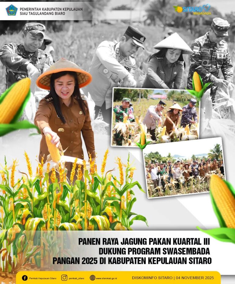 Pemkab Sitaro Bersama TNI/Polri Panen Raya dan Wujudkan Swasembada Pangan