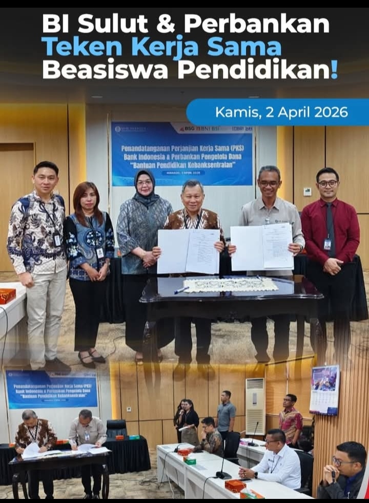 BSG dan BI Sulut Teken PKS Bantuan Pendidikan, Perkuat SDM Unggul Daerah